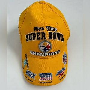 NFL Steelers Five Time Super Bowl Champions Baseball Cap Yellow Color